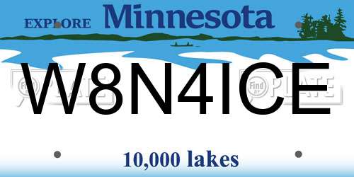 W8N4ICE Minnesota License Plate