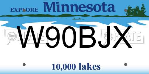 W90BJX Minnesota License Plate