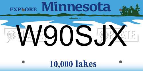 W90SJX Minnesota License Plate