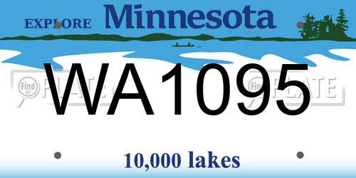 WA1095 Minnesota License Plate