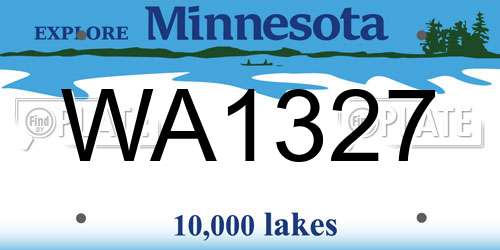 WA1327 Minnesota License Plate