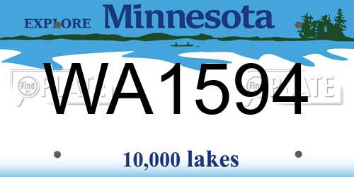 WA1594 Minnesota License Plate