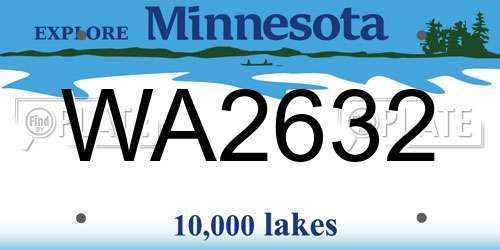 WA2632 Minnesota License Plate