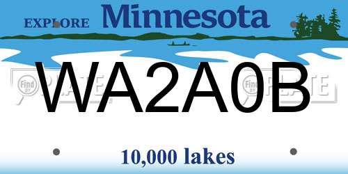 WA2A0B Minnesota License Plate