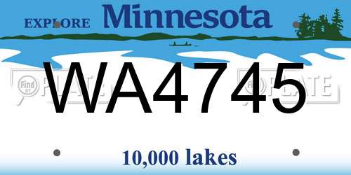 WA4745 Minnesota License Plate