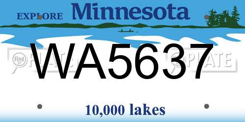 WA5637 Minnesota License Plate
