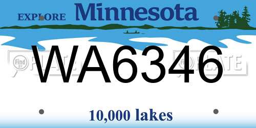 WA6346 Minnesota License Plate