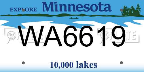WA6619 Minnesota License Plate