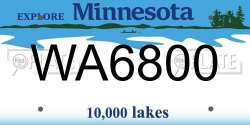 WA6800 Minnesota License Plate