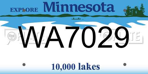 WA7029 Minnesota License Plate