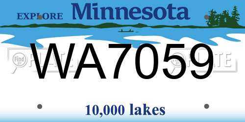 WA7059 Minnesota License Plate