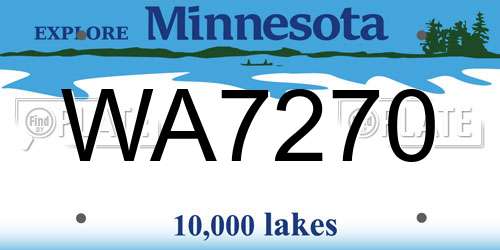 WA7270 Minnesota License Plate