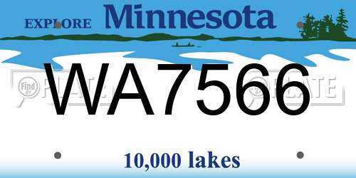 WA7566 Minnesota License Plate
