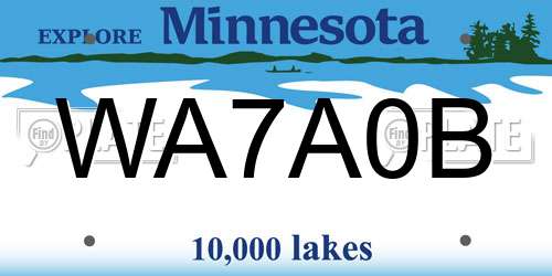 WA7A0B Minnesota License Plate
