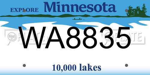 WA8835 Minnesota License Plate