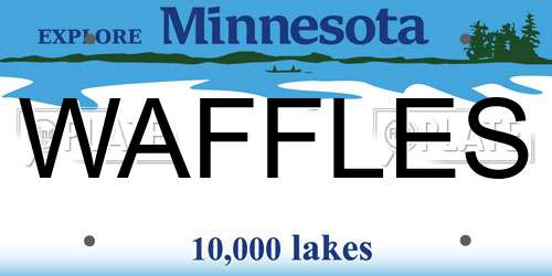 WAFFLES Minnesota License Plate