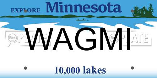 WAGMI Minnesota License Plate