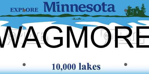 WAGMORE Minnesota License Plate