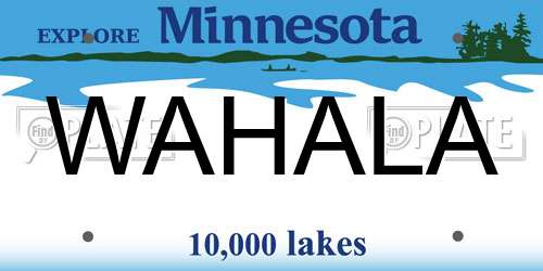 WAHALA Minnesota License Plate