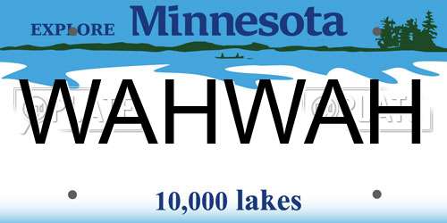 WAHWAH Minnesota License Plate