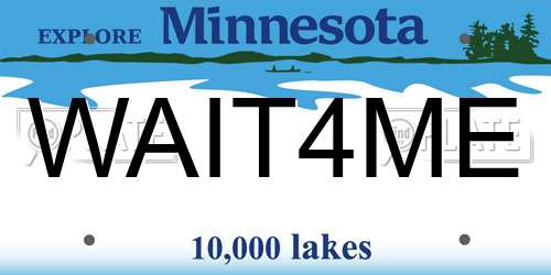 WAIT4ME Minnesota License Plate