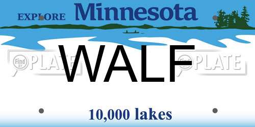 WALF Minnesota License Plate