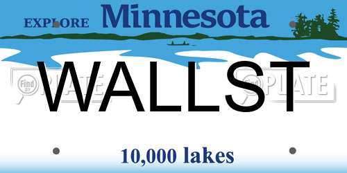 WALLST Minnesota License Plate