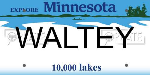 WALTEY Minnesota License Plate