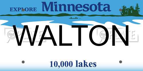 WALTON Minnesota License Plate