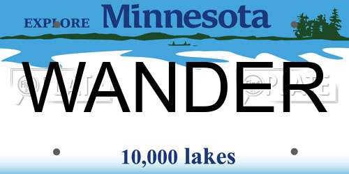 WANDER Minnesota License Plate