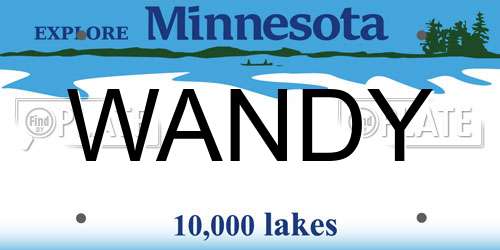 WANDY Minnesota License Plate