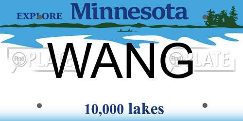 WANG Minnesota License Plate