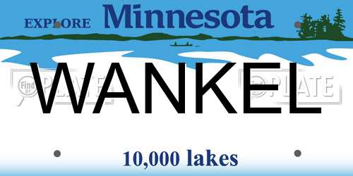 WANKEL Minnesota License Plate