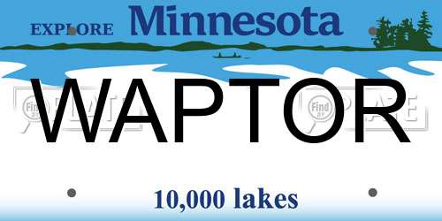 WAPTOR Minnesota License Plate