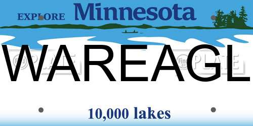 WAREAGL Minnesota License Plate