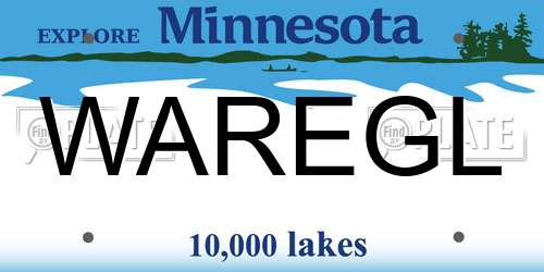 WAREGL Minnesota License Plate