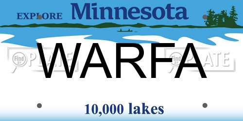 WARFA Minnesota License Plate