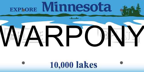 WARPONY Minnesota License Plate