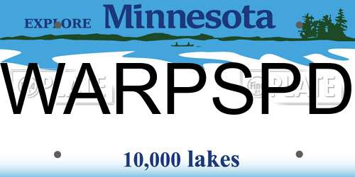 WARPSPD Minnesota License Plate