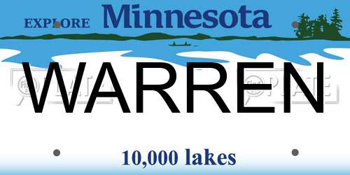 WARREN Minnesota License Plate