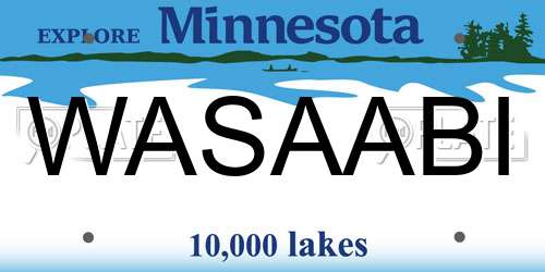 WASAABI Minnesota License Plate