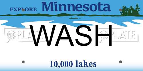 WASH Minnesota License Plate