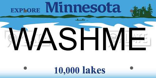 WASHME Minnesota License Plate