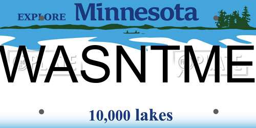 WASNTME Minnesota License Plate
