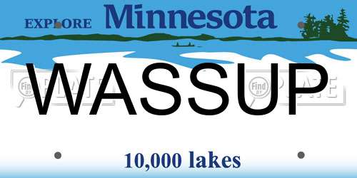 WASSUP Minnesota License Plate