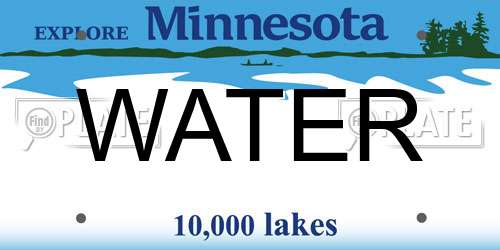 WATER Minnesota License Plate