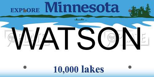WATSON Minnesota License Plate