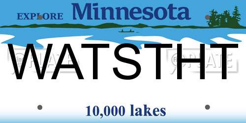 WATSTHT Minnesota License Plate