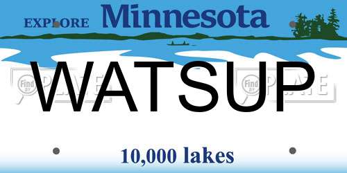 WATSUP Minnesota License Plate