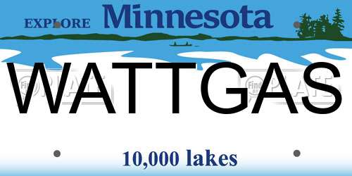 WATTGAS Minnesota License Plate